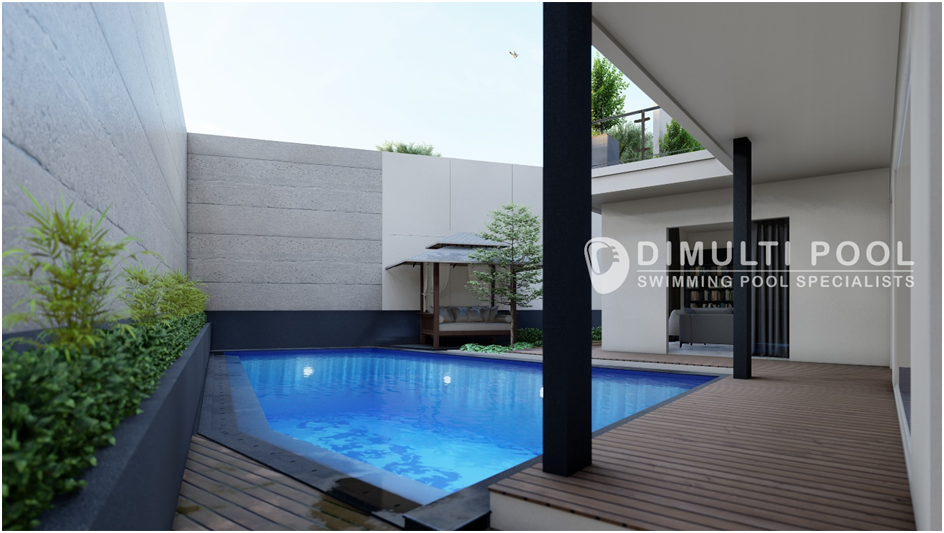 Contoh Desain Kolam Renang Semi Overflow, Terlihat Fancy!