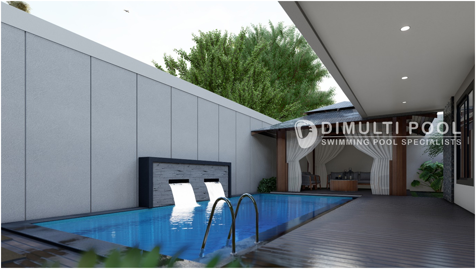 Contoh Desain Kolam Renang Villa di Bekasi, Kolam Minimalis!