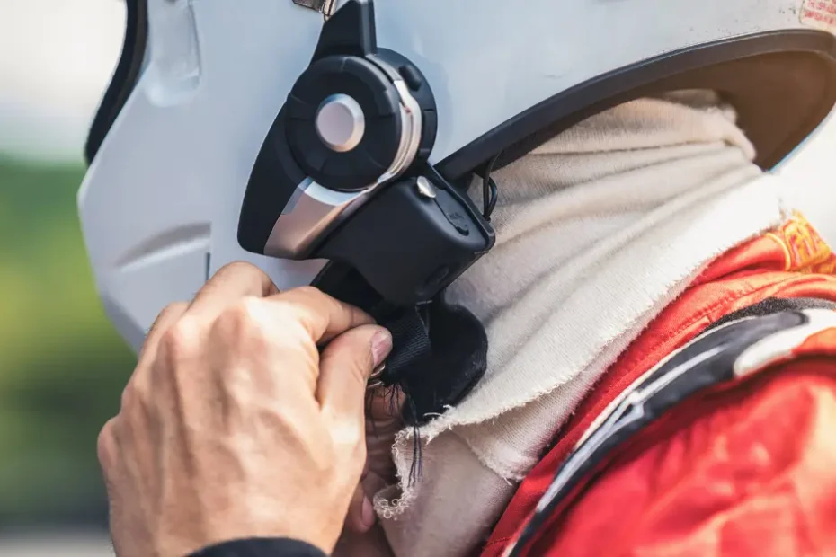 Man with helmet intercom